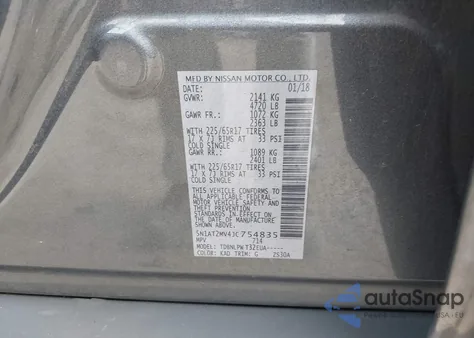 2018 Nissan Rogue S z USA, uszkodzony, nr VIN 5N1AT2MV4JC754835